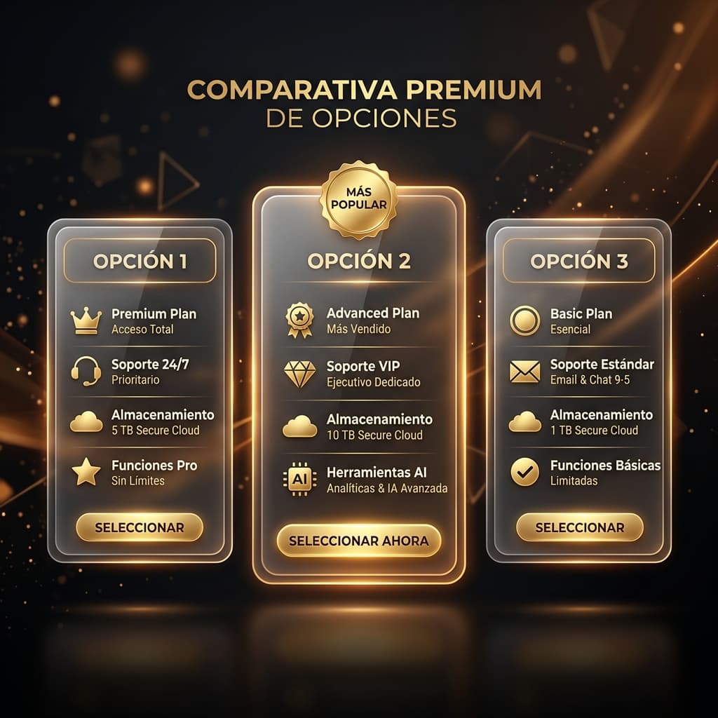 Comparativa de 3 Opciones Estructuradas